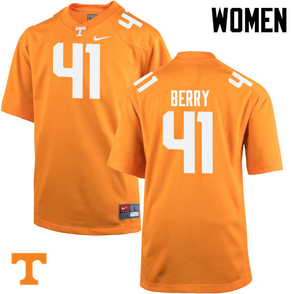 Women #41 Elliott Berry Tennessee Volunteers College Football Jerseys-Orange